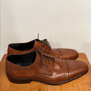 Johnston & Murphy Brown Leather Cap-Toe Derbies